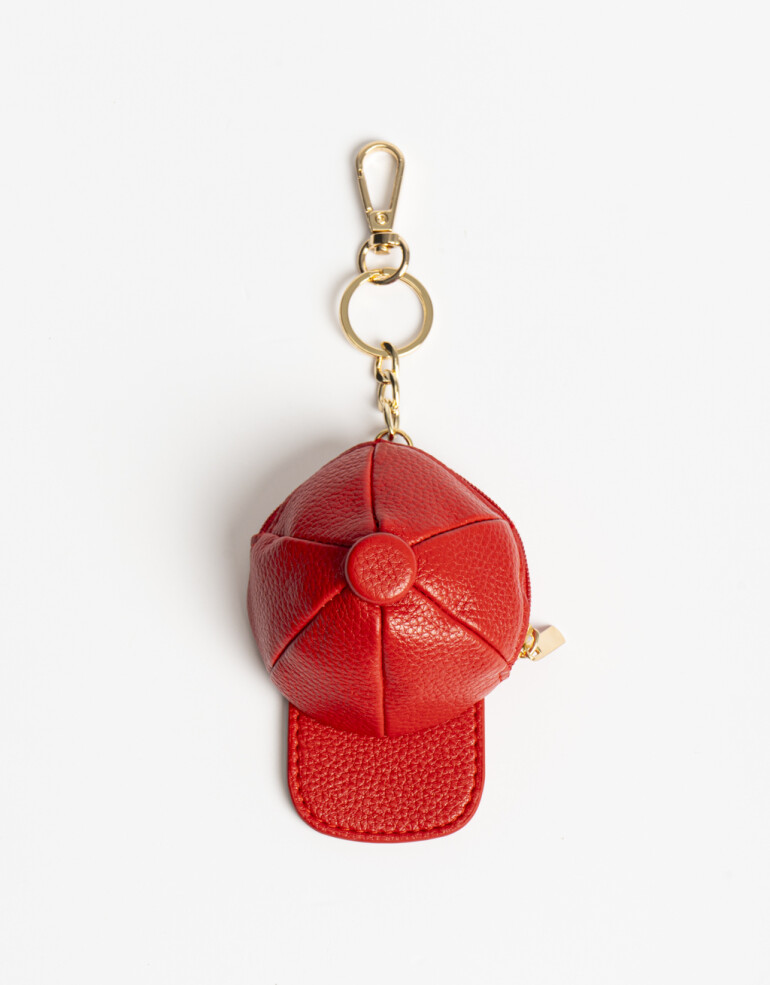 Llavero Cuero/PU Llavero De Pu Con Gorra - Rojo Medio