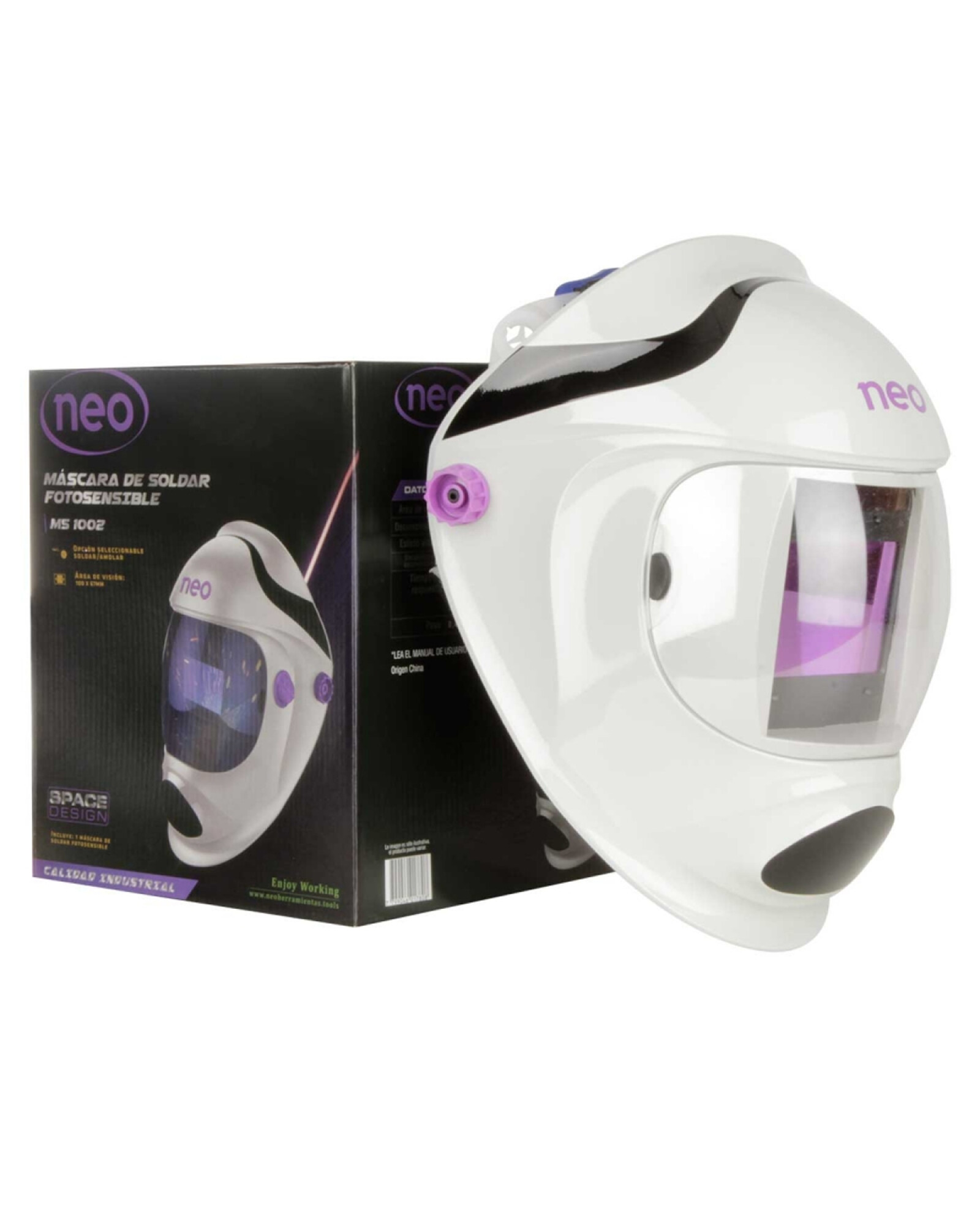 Mascara Fotosensible para Soldar Esmerilar Cortar NEO con Panel Solar y  Bateria — Electroventas