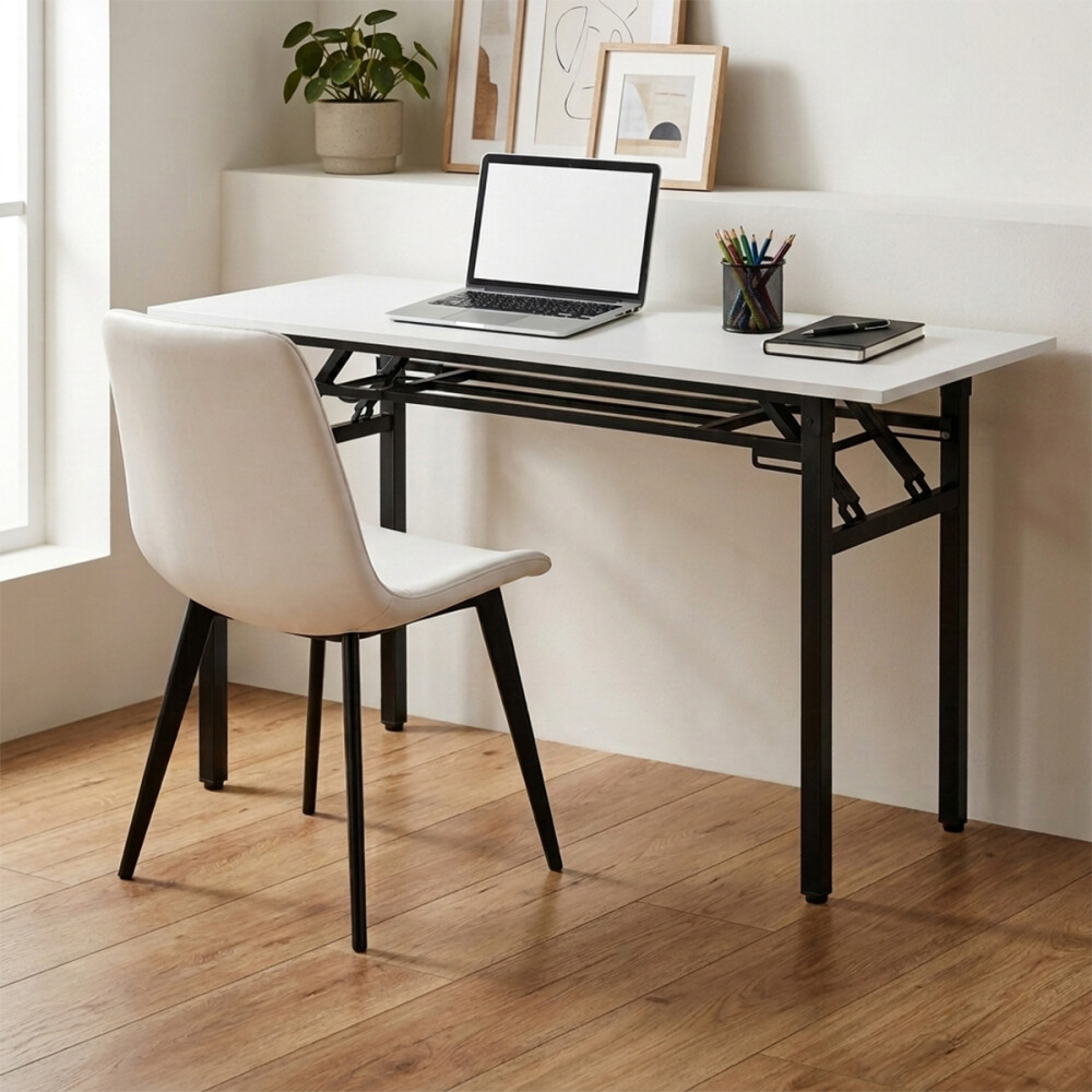 Escritorio Plegable Noffice 120x40 Cm Con Silla Incluida Blanco
