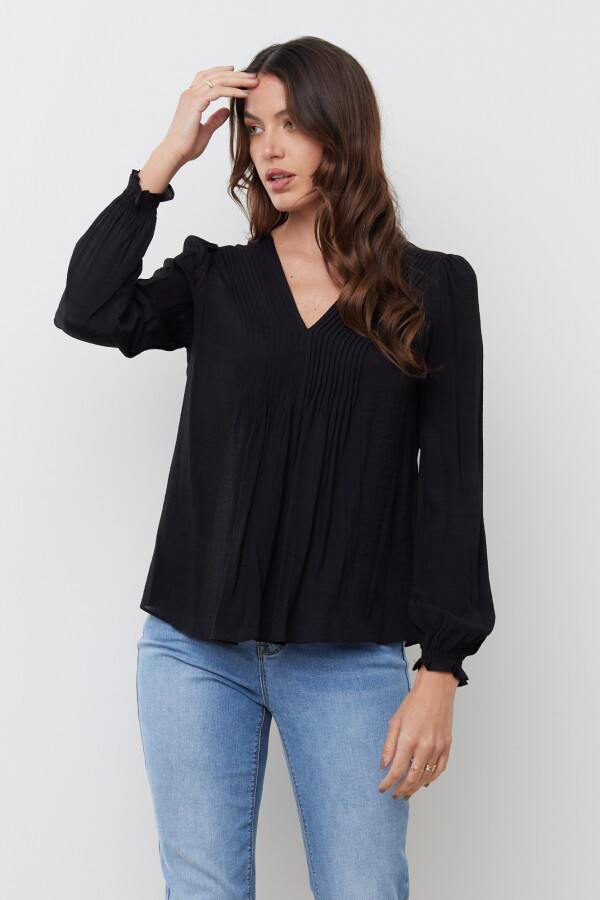 Blusa Plisada NEGRO