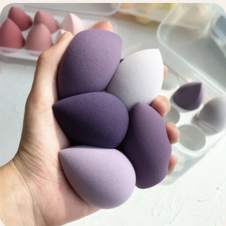 Set de Esponjas de Maquillaje con Estuche Violeta