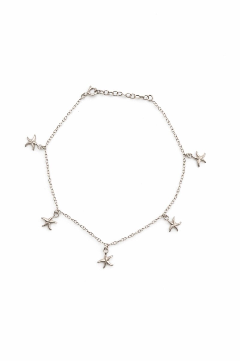 Tobillera rolo - Dijes estrellas - Plata 925 - sin piedra - TO3006 - sinpiedra 