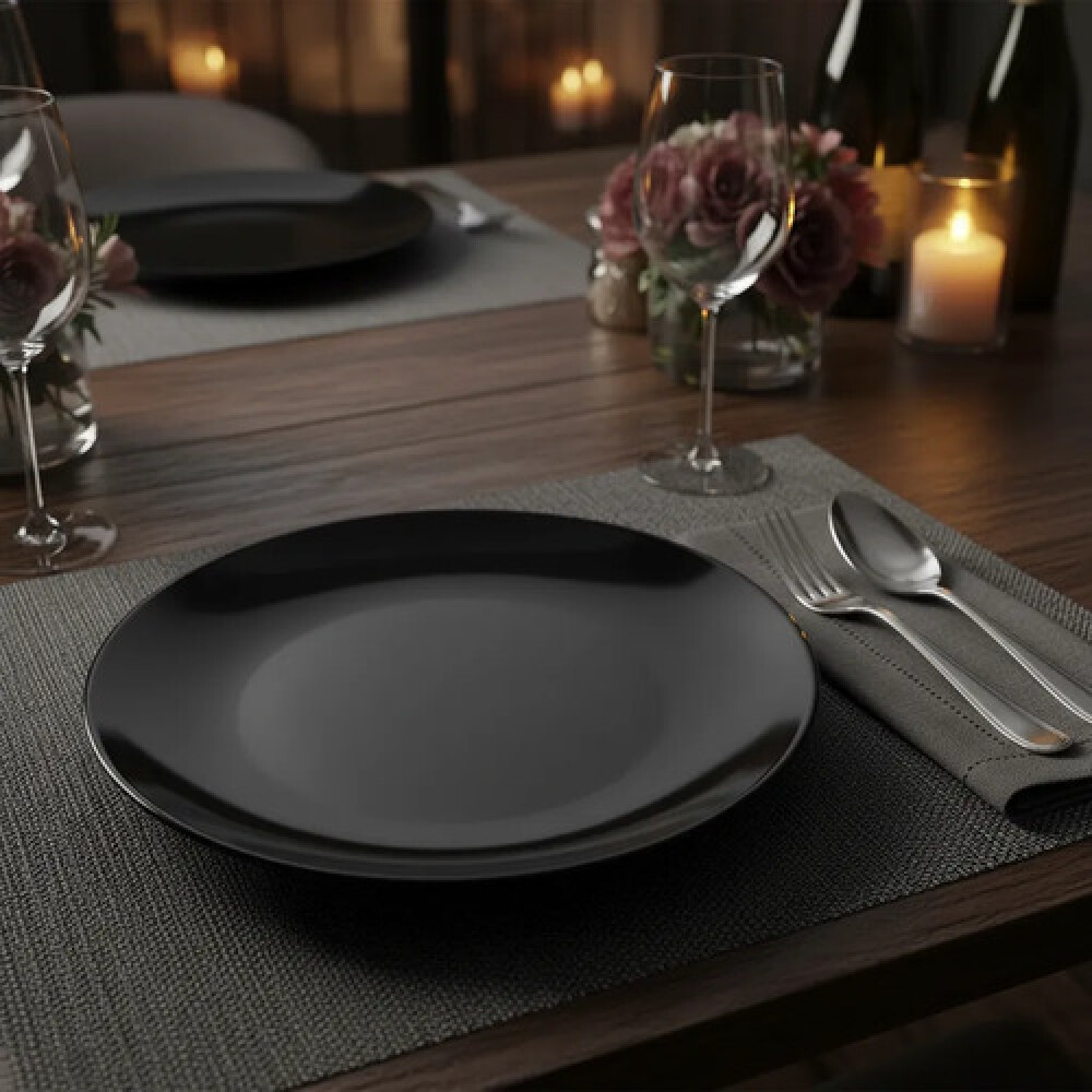 Plato postre Coup Black 21 cm OXFORD Plato postre Coup Black 21 cm OXFORD