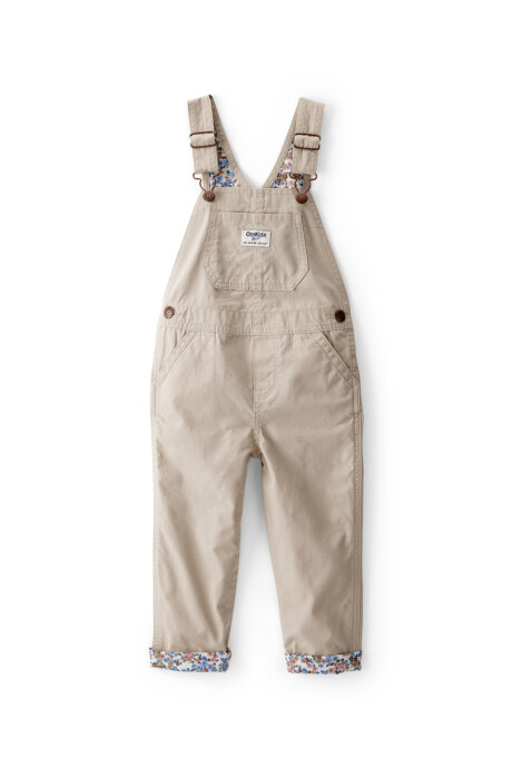Enterito de lona liviana, khaki, con forro floral Enterito de lona liviana, khaki, con forro floral