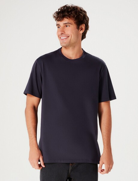 CAMISETA BÁSICA SUPER COTTON AZUL OSCURO