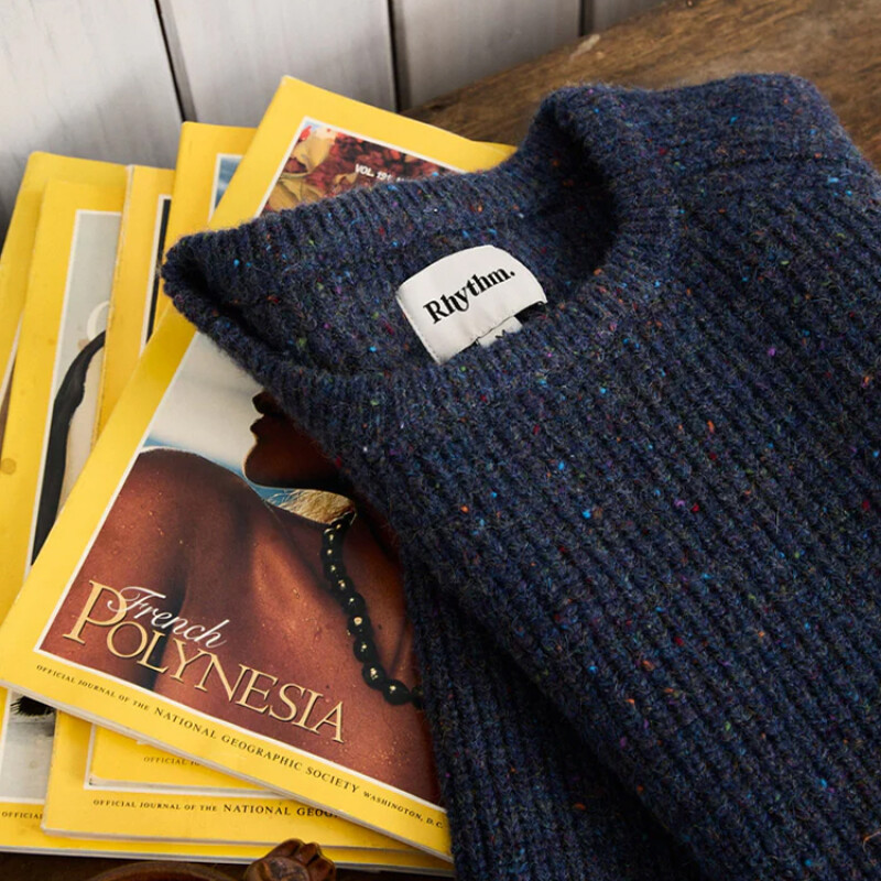 Buzo Rhythm Scramble Crew Knit - Azul Buzo Rhythm Scramble Crew Knit - Azul