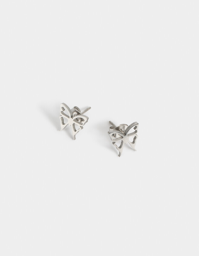 Aros Pasantes Acero quirúrgico Aros De Acero Quirúgico Mariposas - Plateado