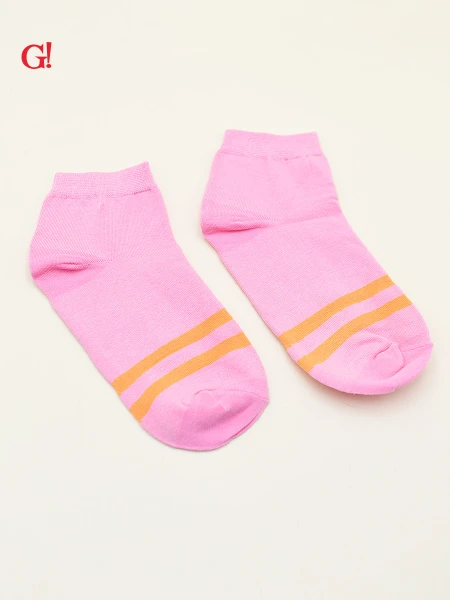 MEDIAS PACK X 3 COLORS RAYAS ROSADO
