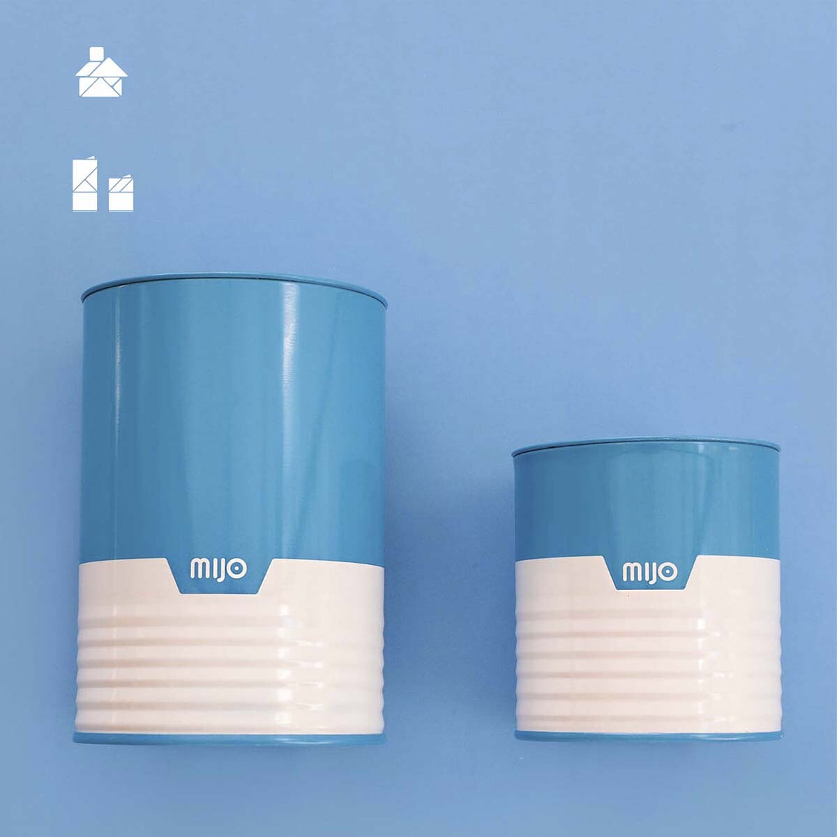 Set De 2 Latas Yerberas Cilindricas Azul 