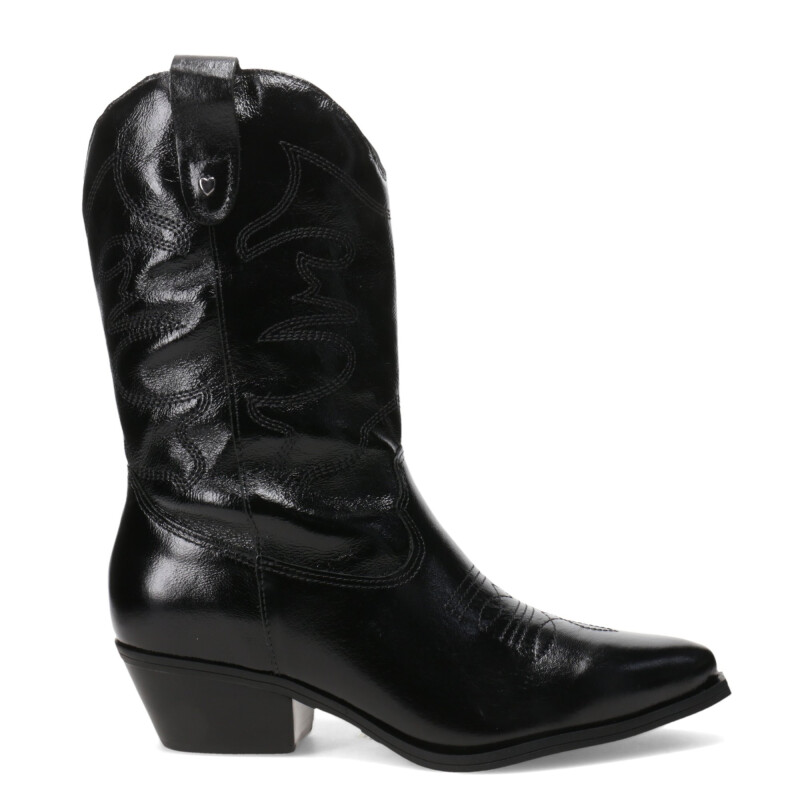 Botas de Mujer Bottero caña media tejana de cuero Negro