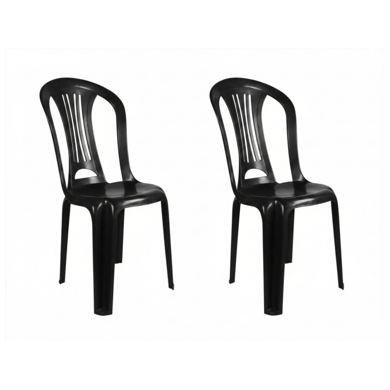 Set x2 Sillas Bistró sin apoya brazos NEGRO