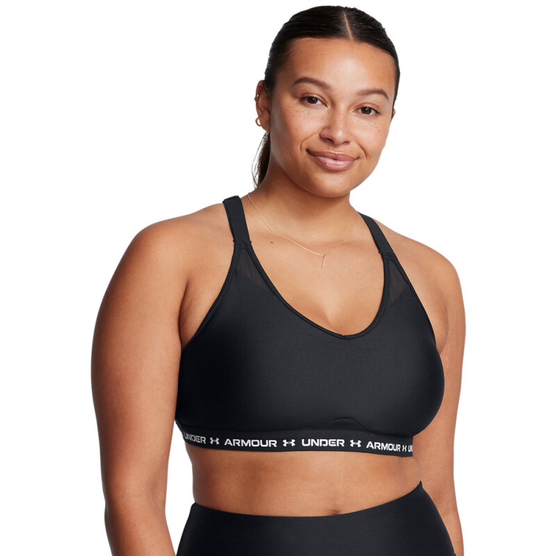 UA Crossback Low Bra-GRN BLK-001