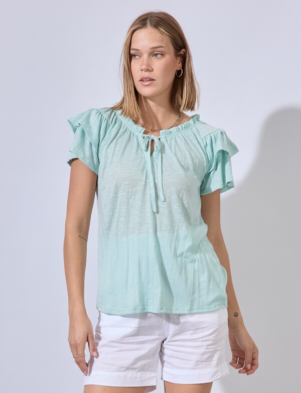 Blusa Frunces VERDE AGUA