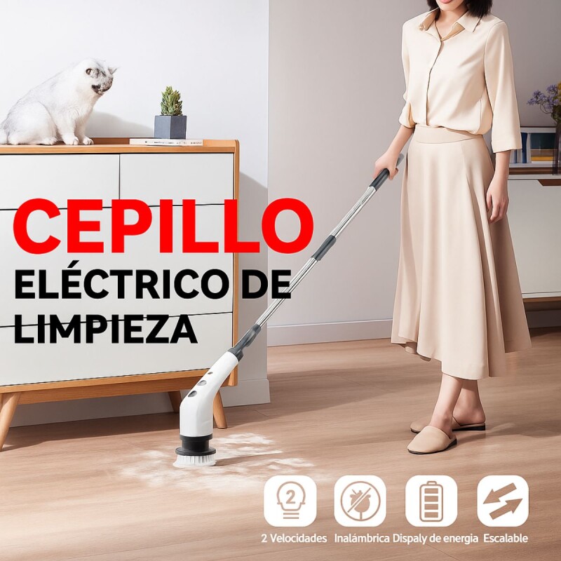 Cepillo Eléctrico De Limpieza Marca Youhome Inalámbrico Recargable 7 En 1 Mango Extensible 2 Velocidades Ipx5 Multiuso Cepillo Eléctrico De Limpieza Marca Youhome Inalámbrico Recargable 7 En 1 Mango Extensible 2 Velocidades Ipx5 Multiuso