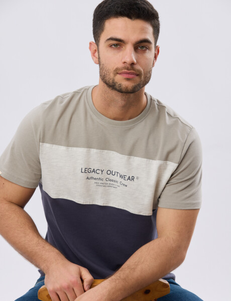 REMERA RAYADA DE ALGODÓN Azul