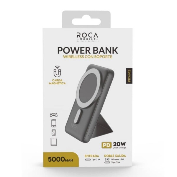 Cargador Portatil Power Bank Roca 5000Mah Tipo C Magnetico Cargador Portatil Power Bank Roca 5000Mah Tipo C Magnetico