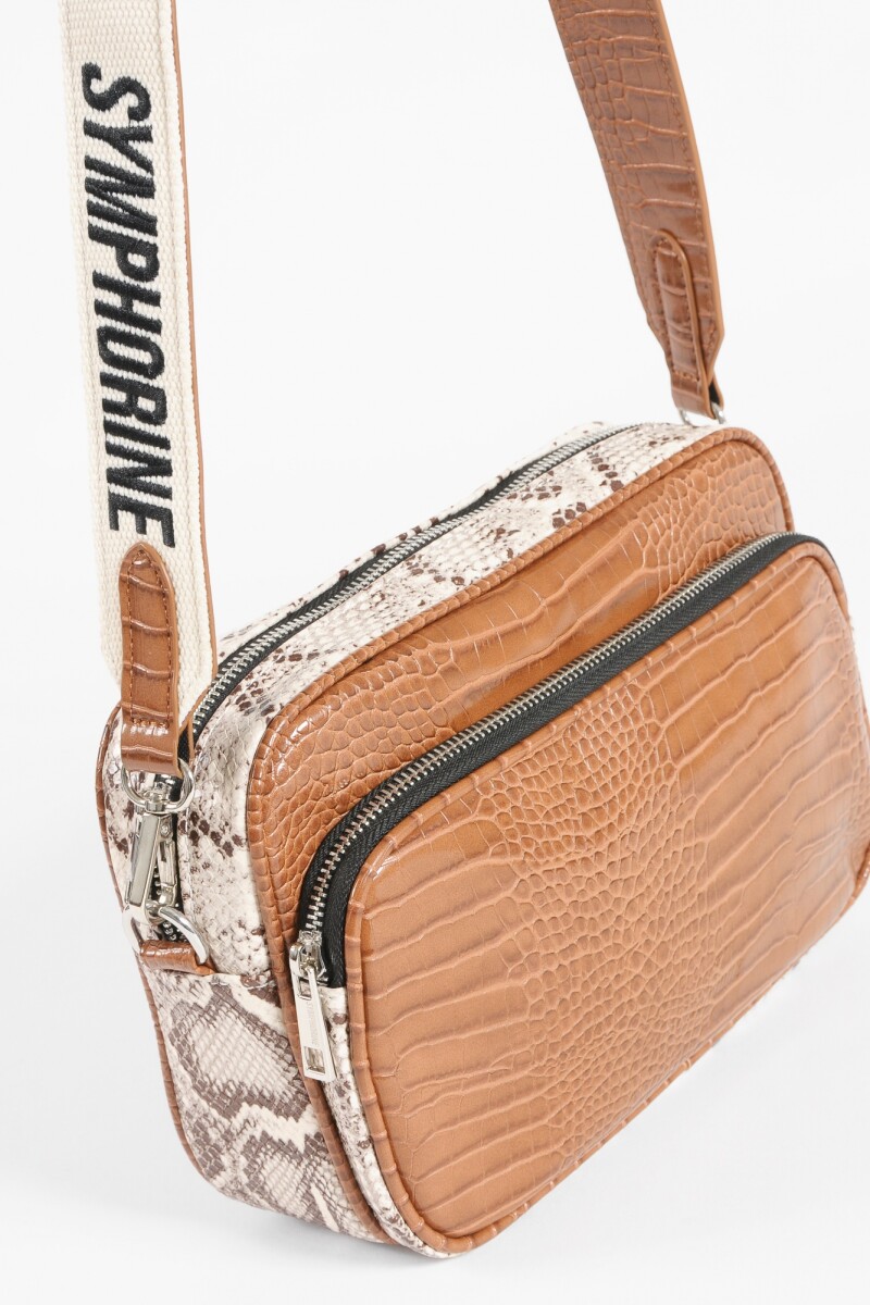 Bandolera croco marrón