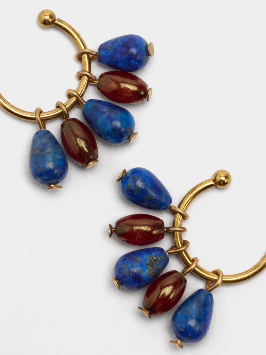 Aros Abiertos Con Piedras multicolor