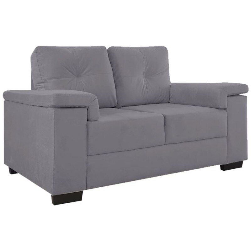 Sofa 2 Cuerpos Luares Tela Gris Unica