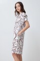 Vestido de lino con estampa abstracta chocolate