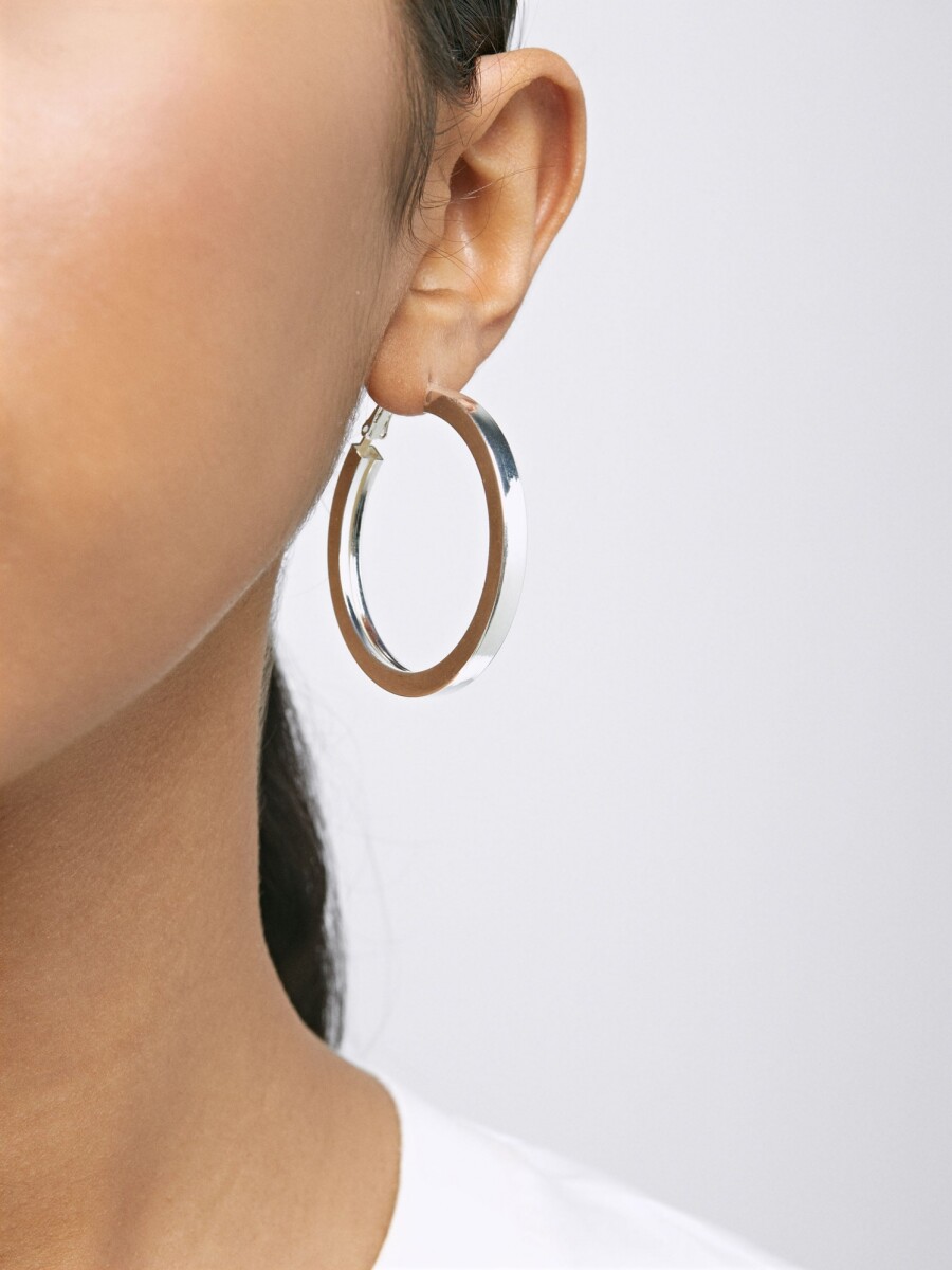 Pendientes De Aro Medianos Plateados plateado