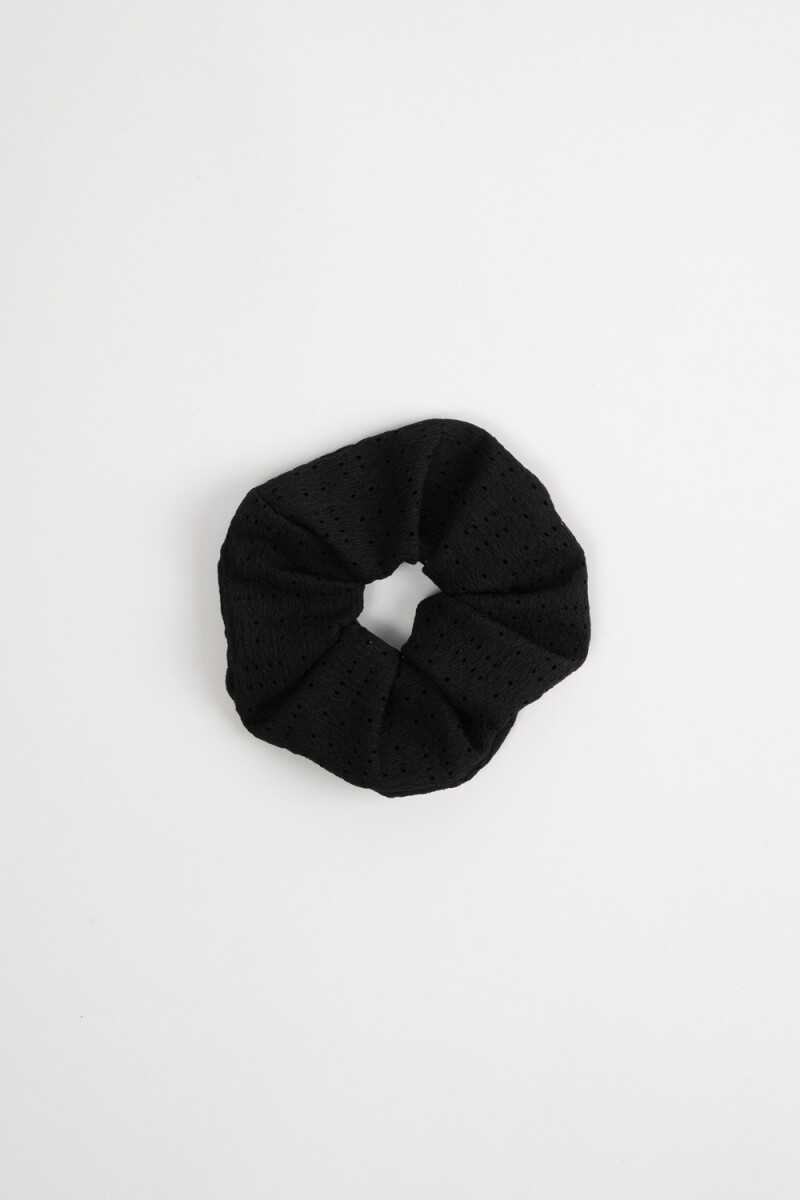 Scrunchie pointelle Negro