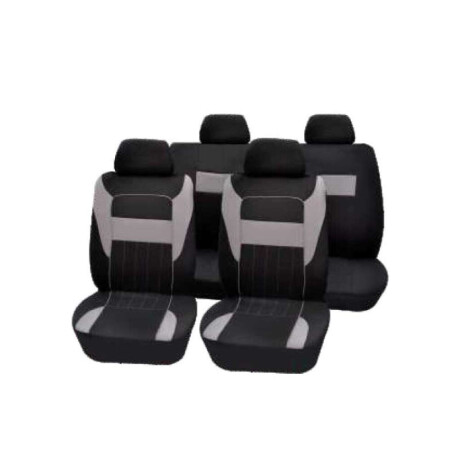 Cubreasientos Universal Auto Negro Detalle Gris