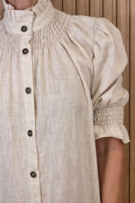 Vestido Maldivas Lino Beige Melange