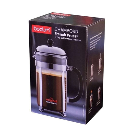 Cafetera 1Lt 8 Tazas Chambord Bodum Acero/Negro