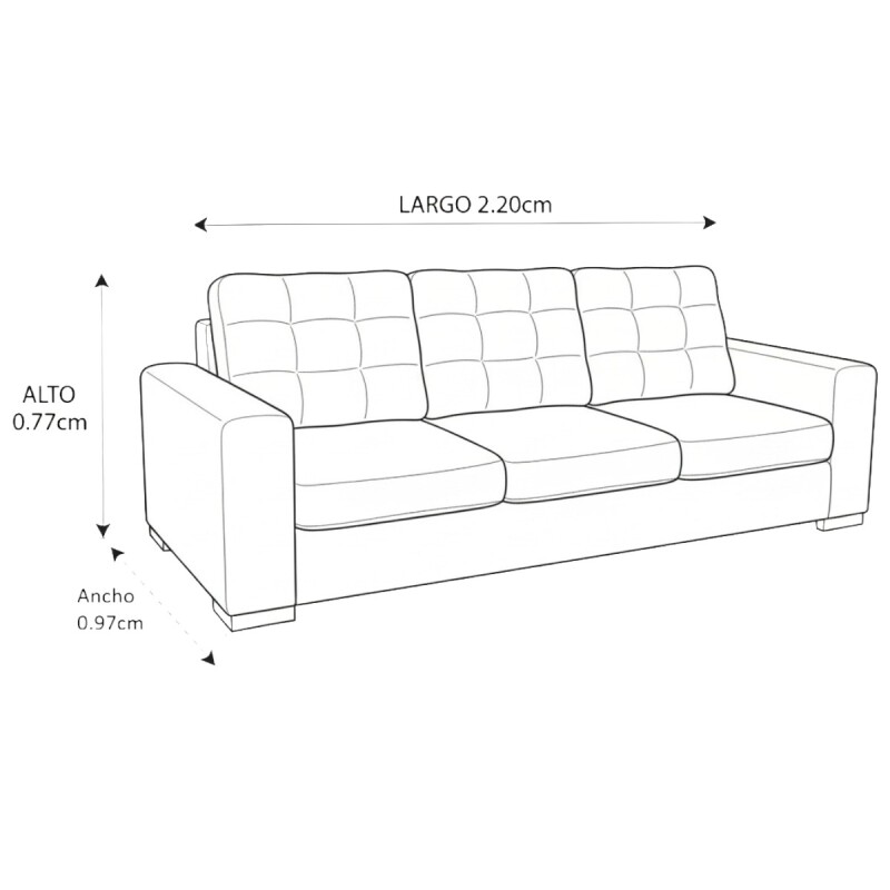 SOFA OSLO 3 PUESTOS - CREMA 305540 (CD) DISCONT Unica
