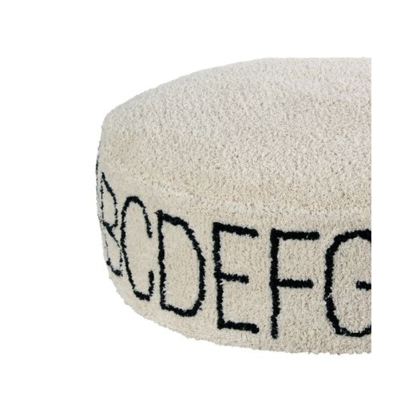 Pouf lavable ABC Natural - Black - Lorena Canals Pouf Lavable Abc Natural - Black - Lorena Canals