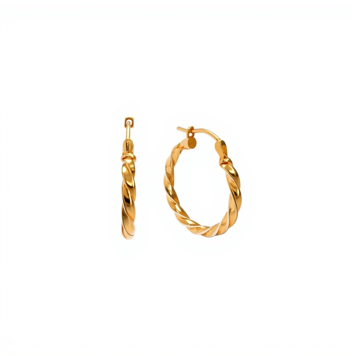 Caravanas aros torneados - Oro bajo - Sin Piedra- CA8400 - sinpiedra 