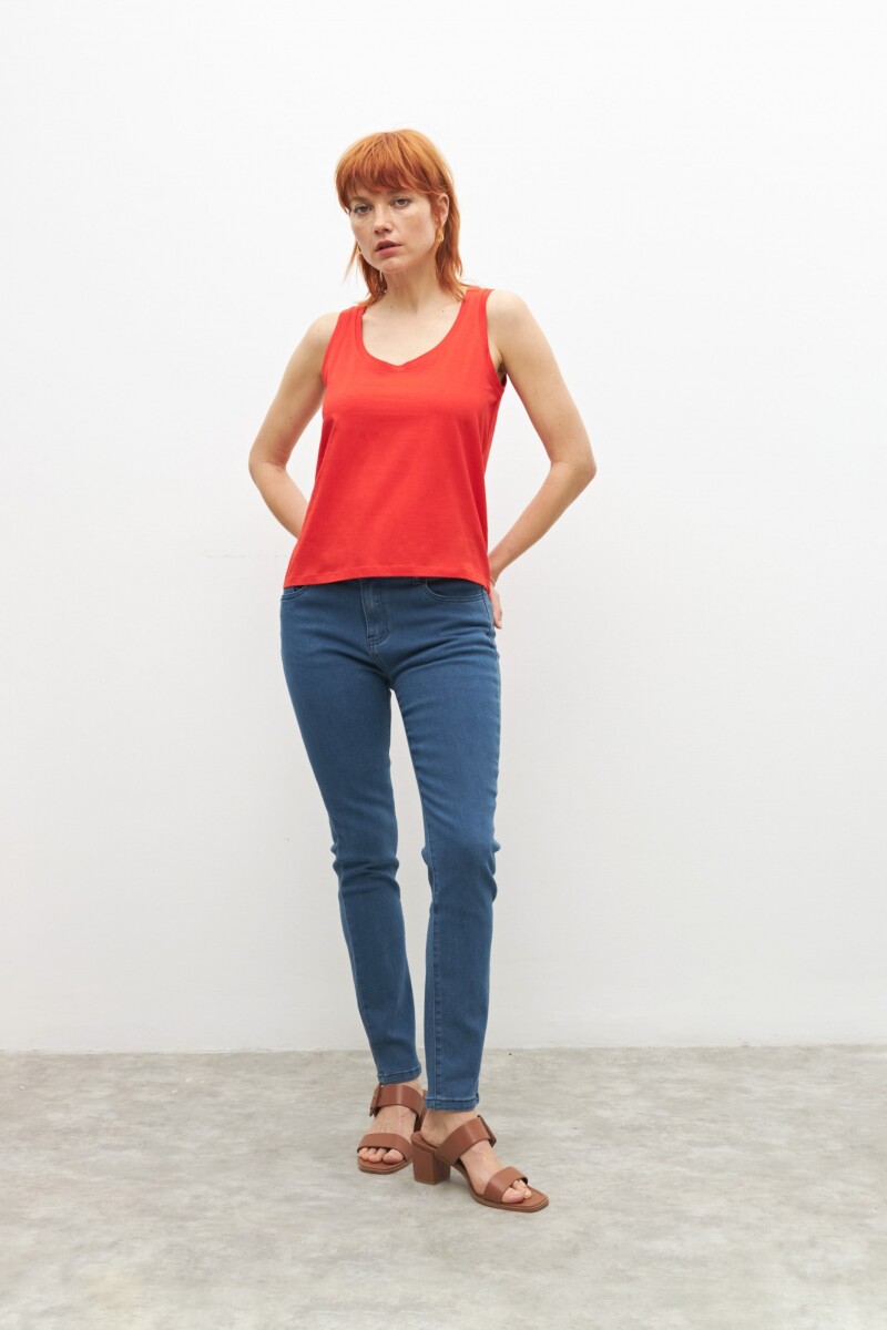 Musculosa escote a la base - rojo 