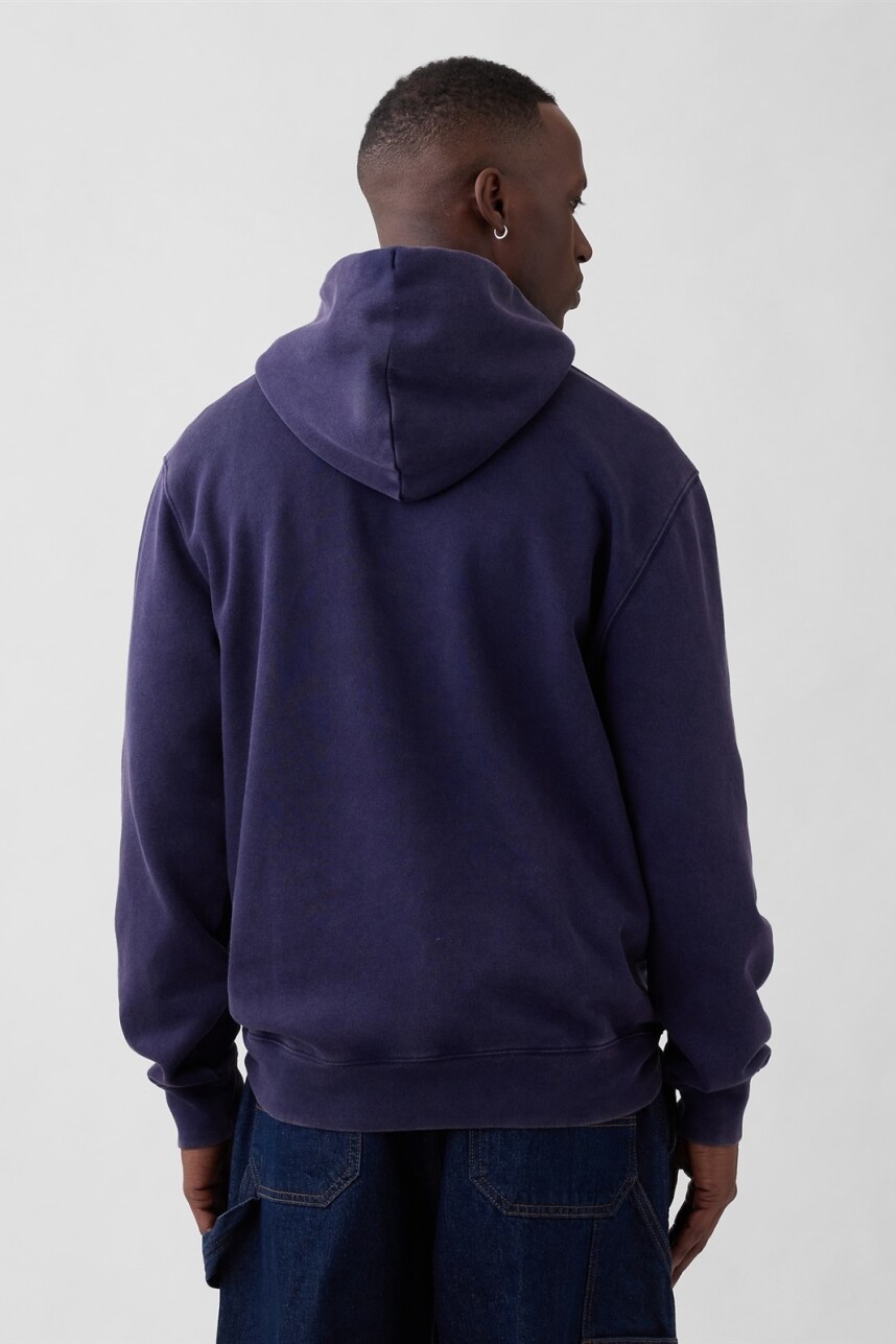 Buzo Canguro Con Logo Gap Hombre Navy Uniform