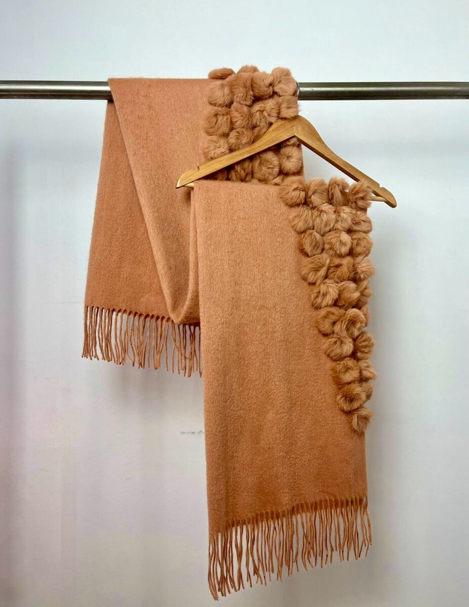 PASHMINA CASHMERE CON P.P CONEJO - CAMEL 