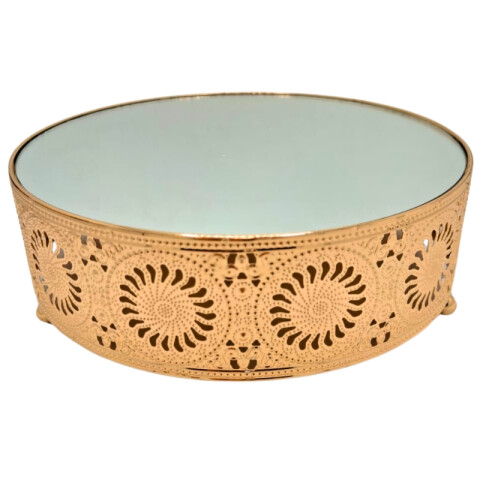 Soporte de Torta 25CM Dorado C/ Espejo Soporte de Torta 25CM Dorado C/ Espejo