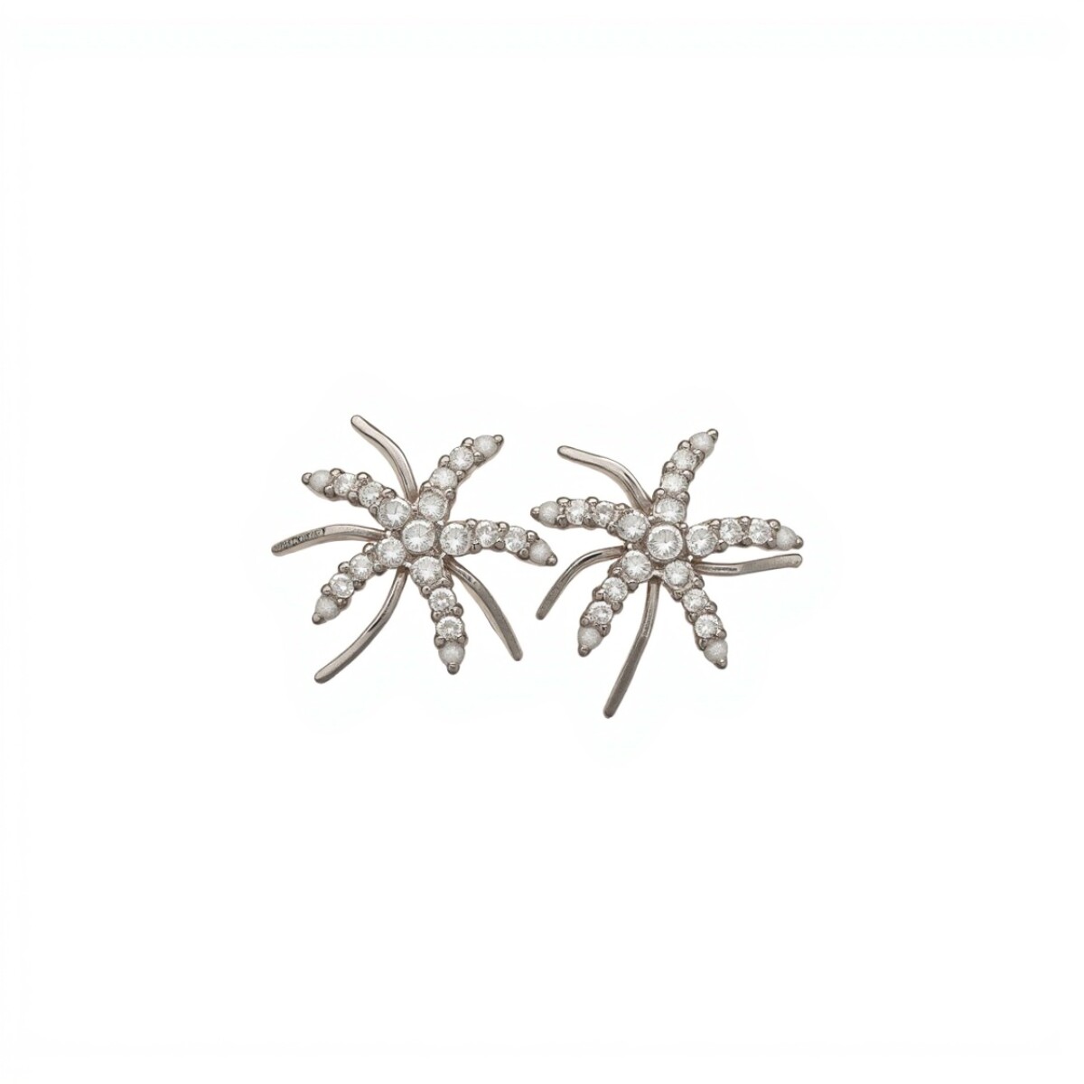 Caravanas Estrella-Plata 925-Piedra Zirconia-CA3153 - conpiedra 