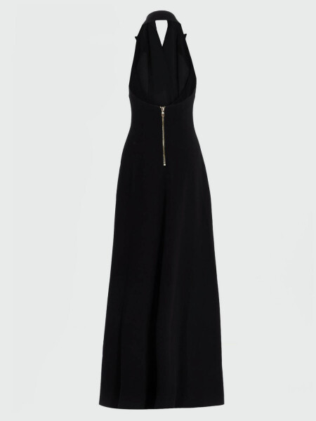 Balmain- Vestido Apparel Long 6 BTN Crepe Halterneck Negro