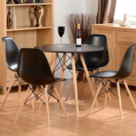 MESA DE COMEDOR EAMES REDONDA METAL 80 CM Mesa Eames Negra Redonda 80cm