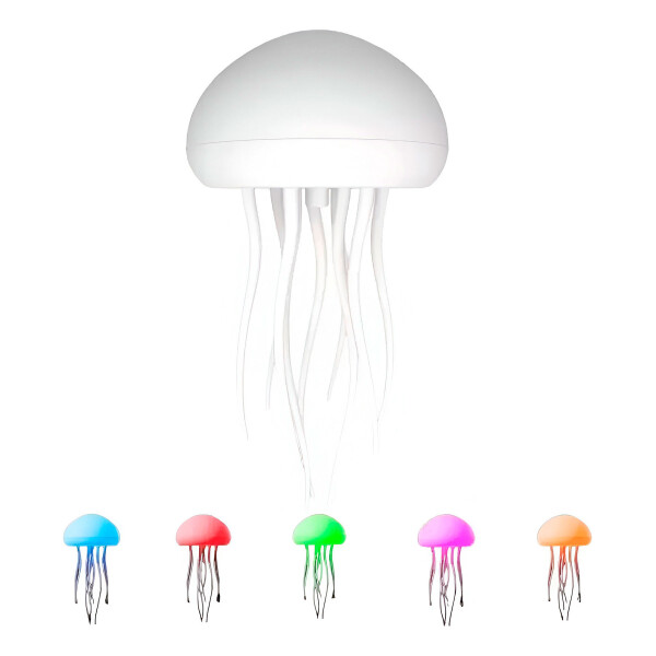 Lampara Medusa Veladora C/ Movimiento Led Colores Recargable Color Blanco