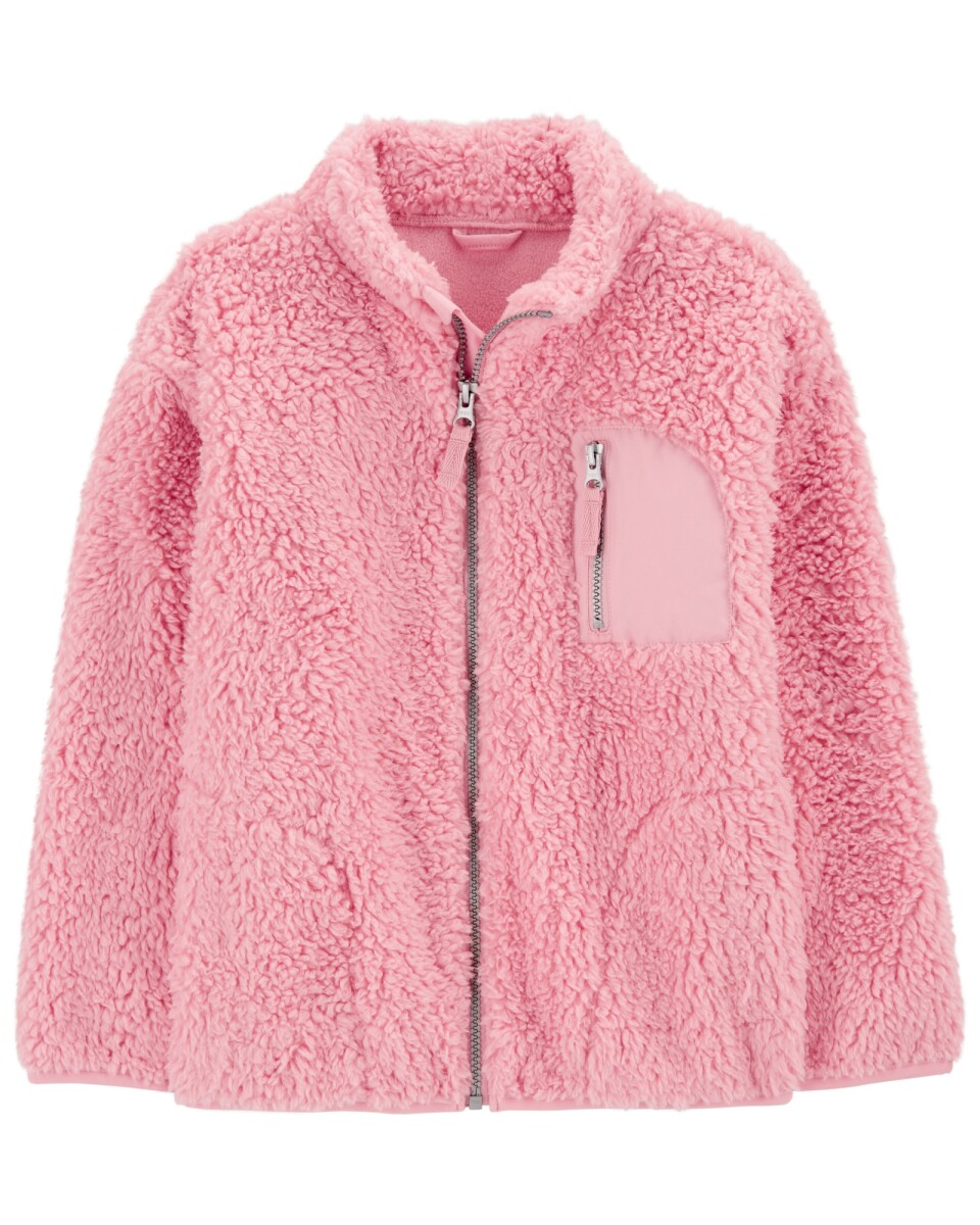 Campera de sherpa, rosada. Talles 6-8 