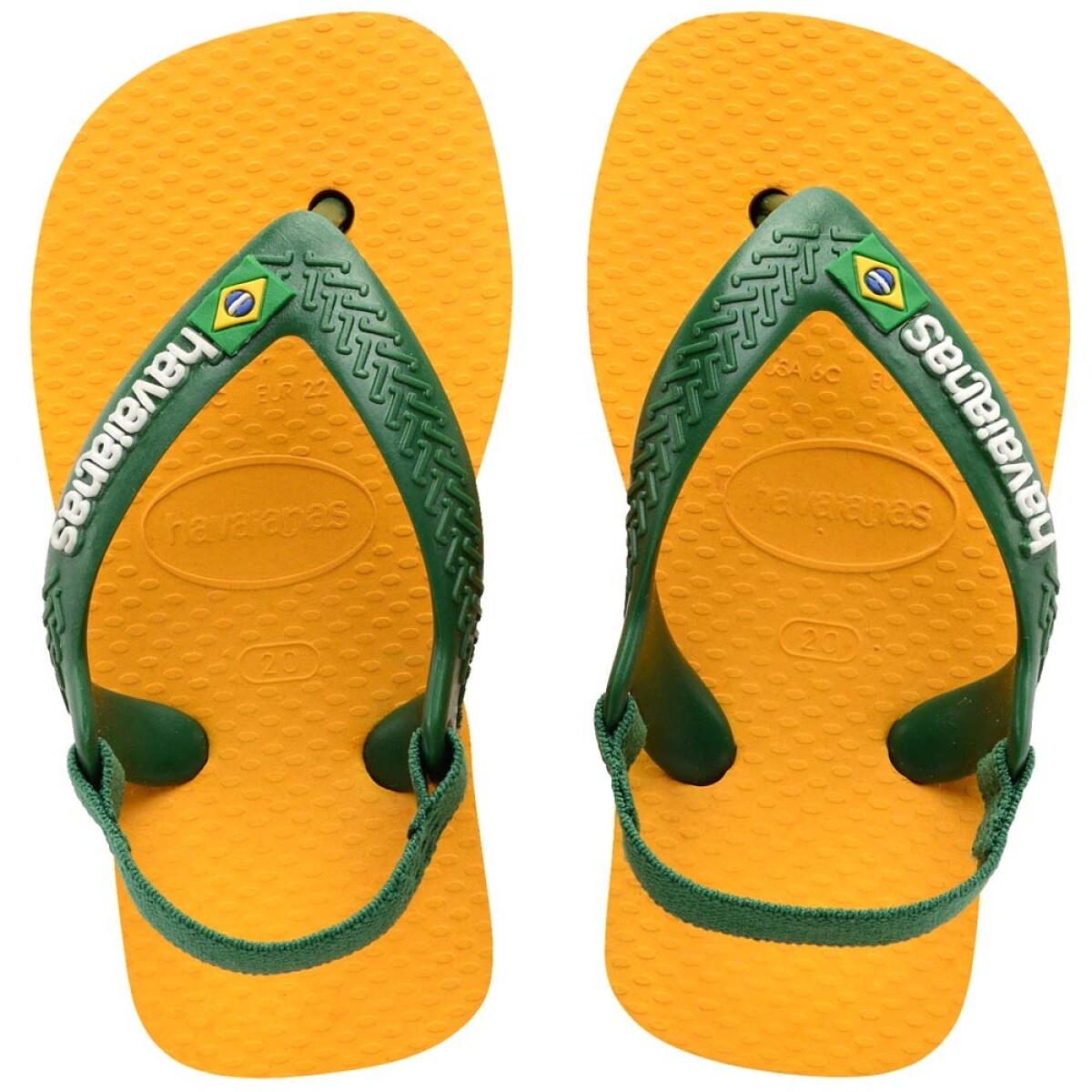 Sandalias Havaianas Baby Brasil Logo Niños - Amarillo Pop/amazonia 
