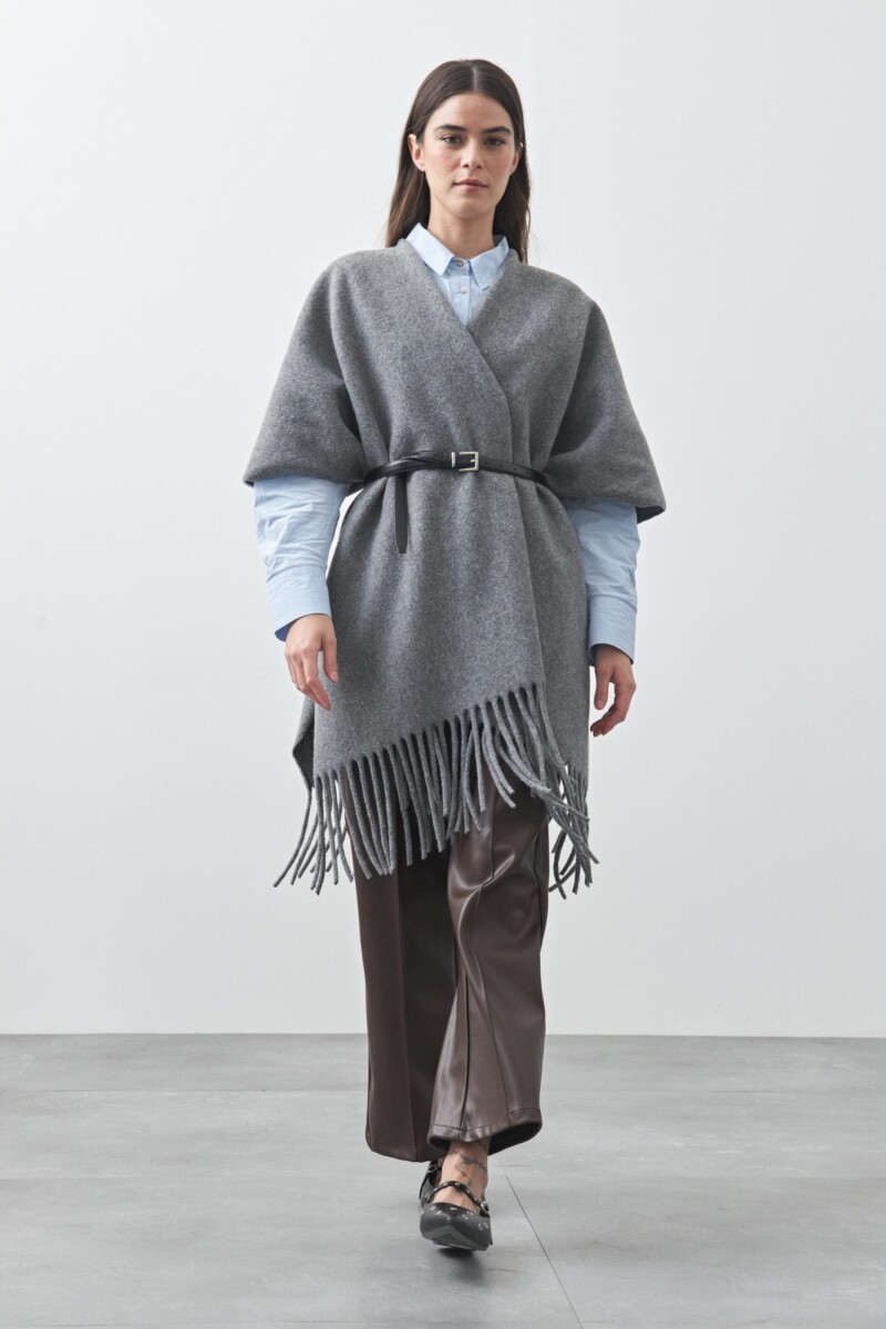 PONCHO FAVA Gris Melange