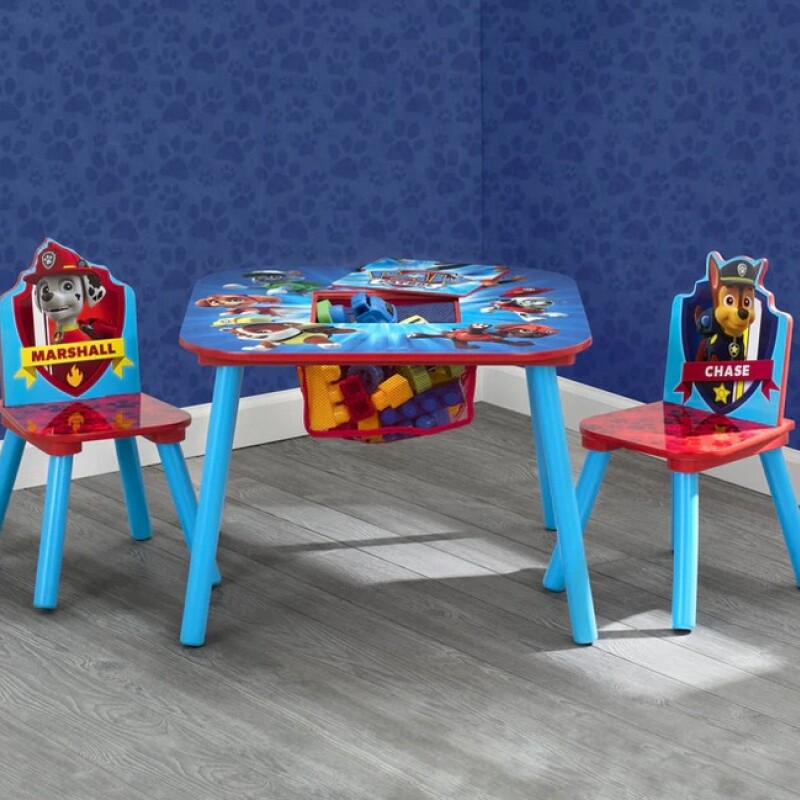 Juego de mesa y sillas para niños Paw Patrol con almacenamiento y 2 sillas incluidas. Juego de mesa y sillas para niños Paw Patrol con almacenamiento y 2 sillas incluidas.