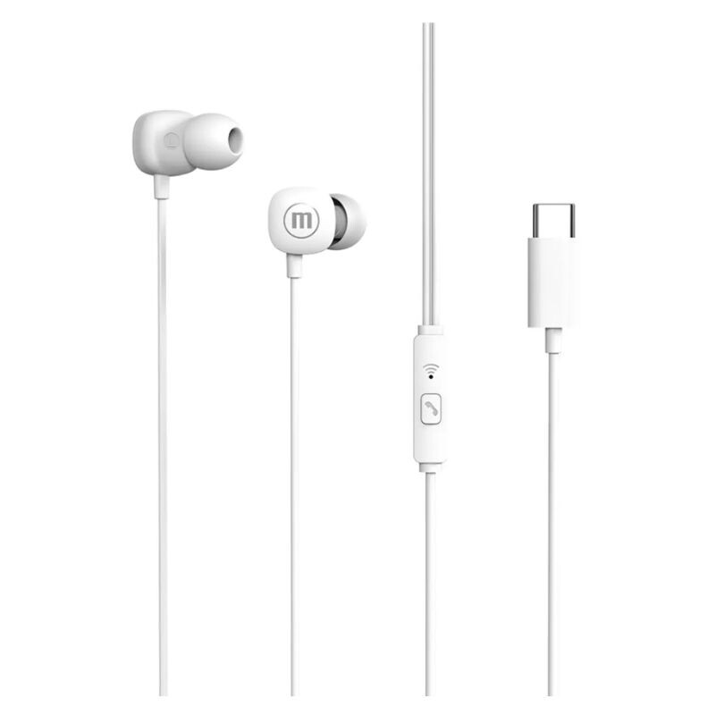 Auricular Maxell USB-C Square Blanco Auricular Maxell USB-C Square Blanco