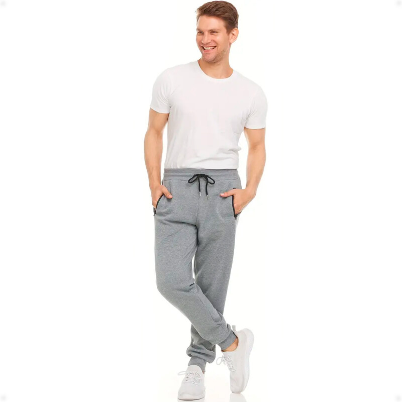 Pantalón Jogging Para Hombre Deportivo Premium Gris Talla XXL