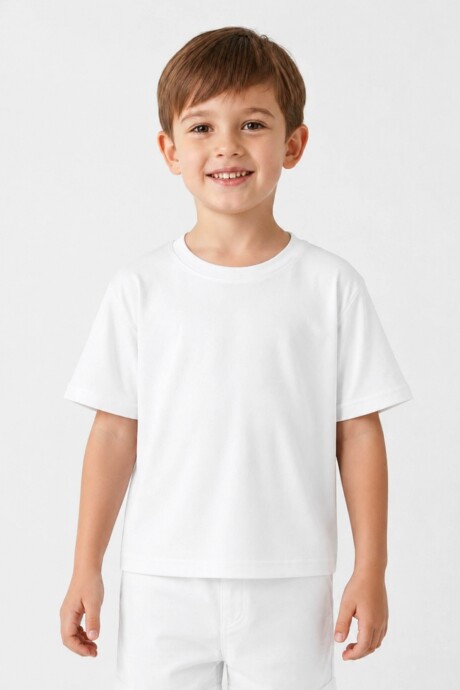 Remera Básica Infantil en Algodón Blanco