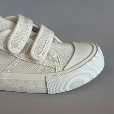 Zapatillas De Lona Velcro Crudo