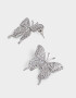Aros Pasantes Con Mariposas Aros Pasantes Mariposas Strass - Plateado