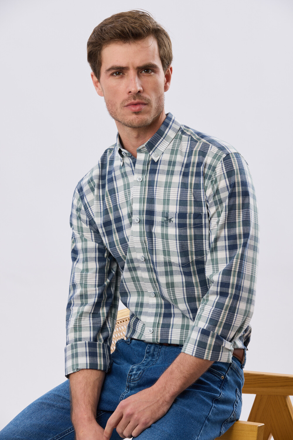 CAMISA CUADROS Azul Oscuro